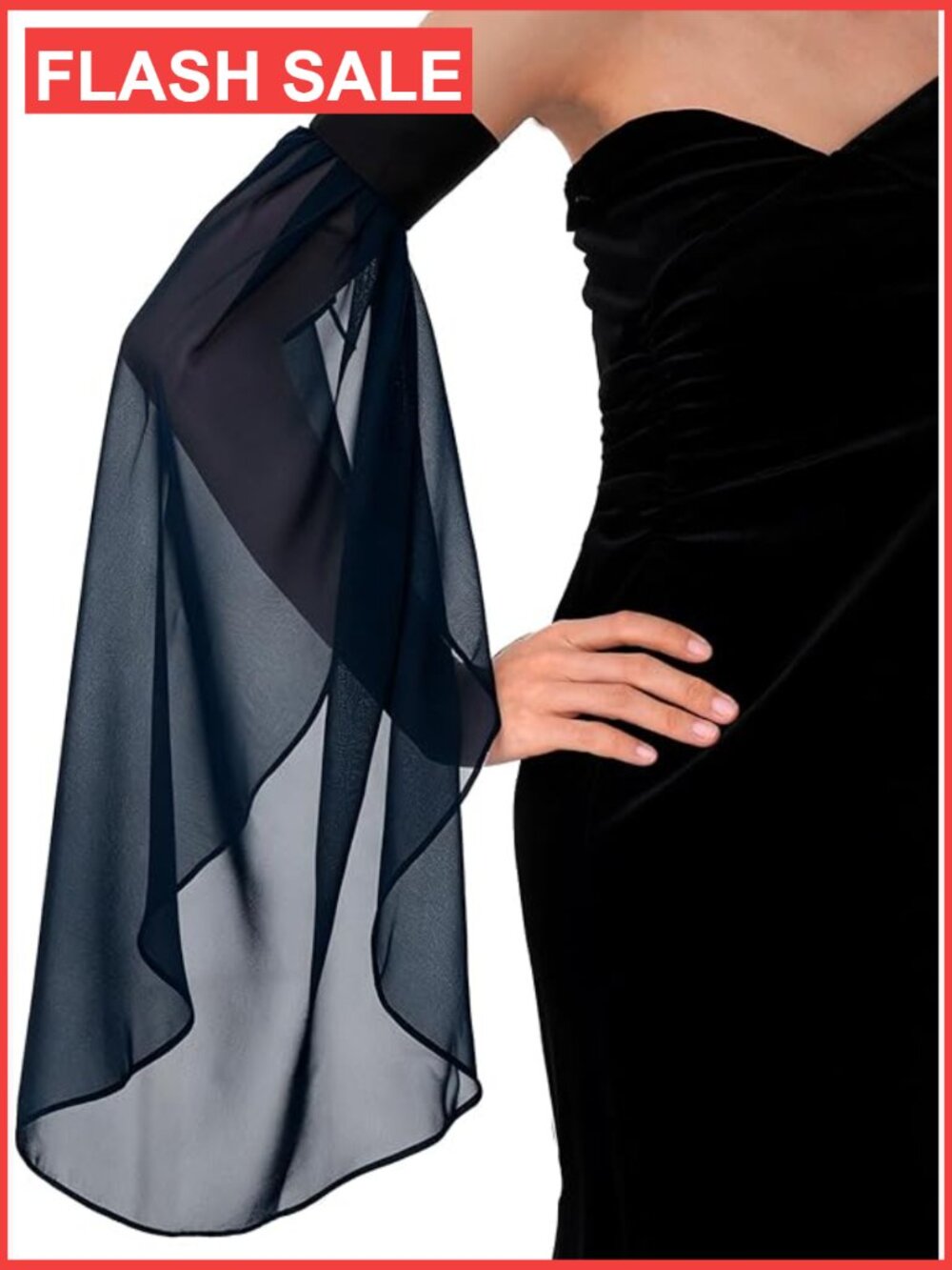 Detachable Bell Sleeves Long Tulle Gloves Women Wedding Halloween Costume